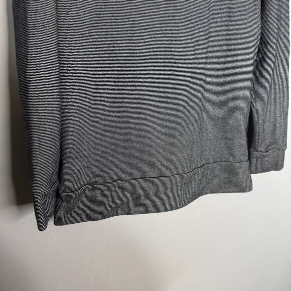 LL Bean Signature Womens Small S Blue White Striped Cowl Neck Sweatshirt Cotton - Picture 8 of 10